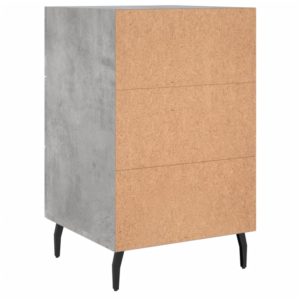 Table de chevet gris béton 40x40x66 cm bois d'ingénierie - XIOS