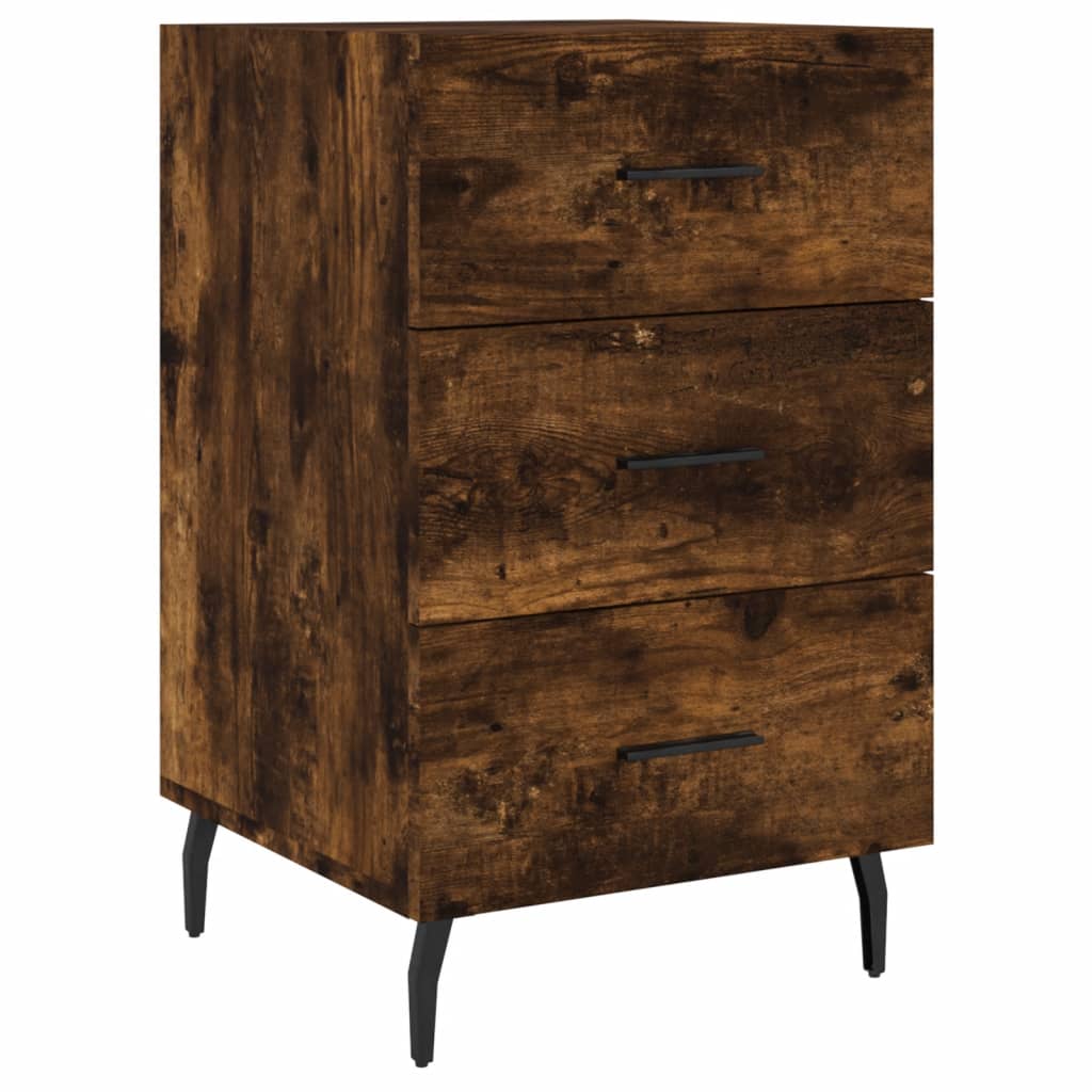 Table de chevet chêne fumé 40x40x66 cm bois d'ingénierie - XIOS