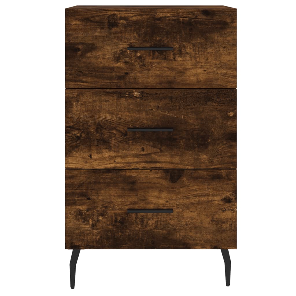 Table de chevet chêne fumé 40x40x66 cm bois d'ingénierie - XIOS
