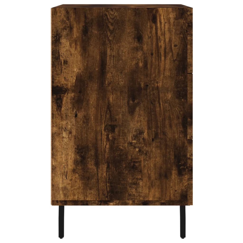 Table de chevet chêne fumé 40x40x66 cm bois d'ingénierie - XIOS