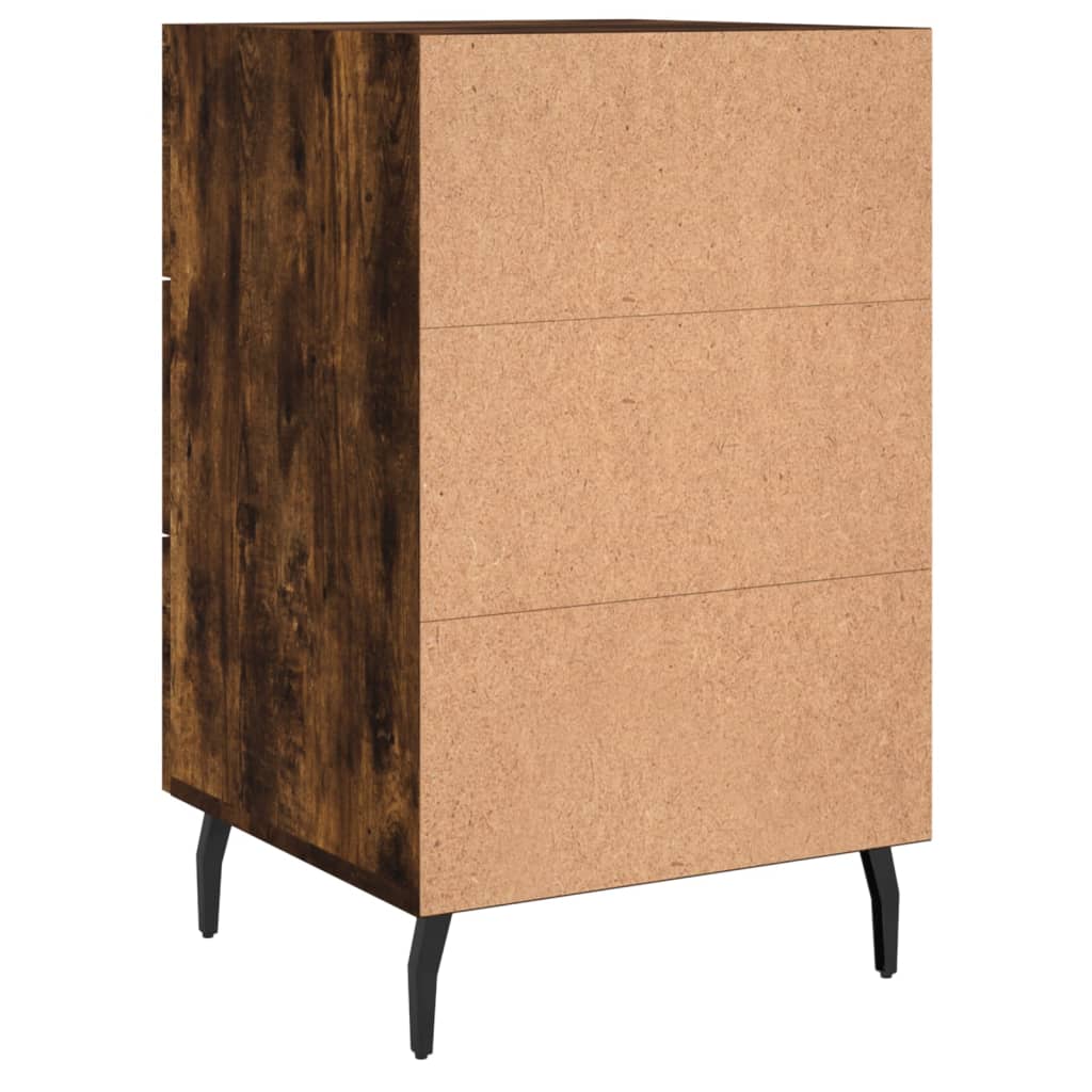 Table de chevet chêne fumé 40x40x66 cm bois d'ingénierie - XIOS