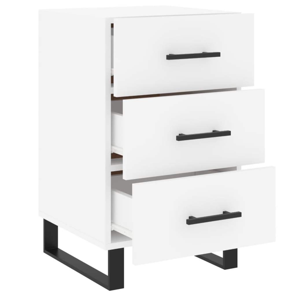 Table de chevet blanc 40x40x66 cm bois d'ingénierie - XIOS