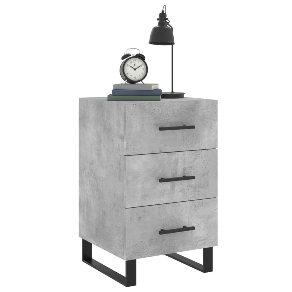 Table de chevet gris béton 40x40x66 cm bois d'ingénierie - XIOS