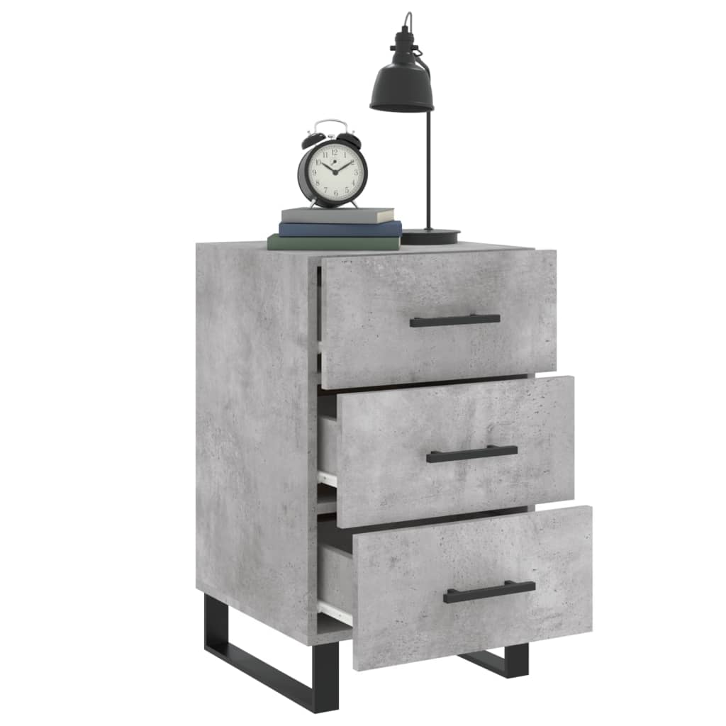 Table de chevet gris béton 40x40x66 cm bois d'ingénierie - XIOS
