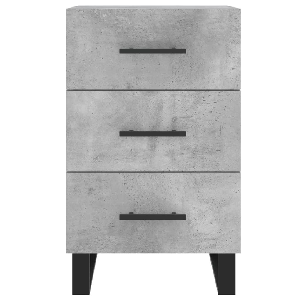 Table de chevet gris béton 40x40x66 cm bois d'ingénierie - XIOS