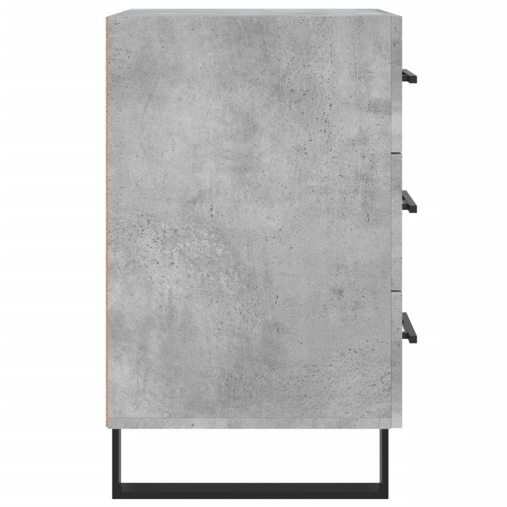 Table de chevet gris béton 40x40x66 cm bois d'ingénierie - XIOS