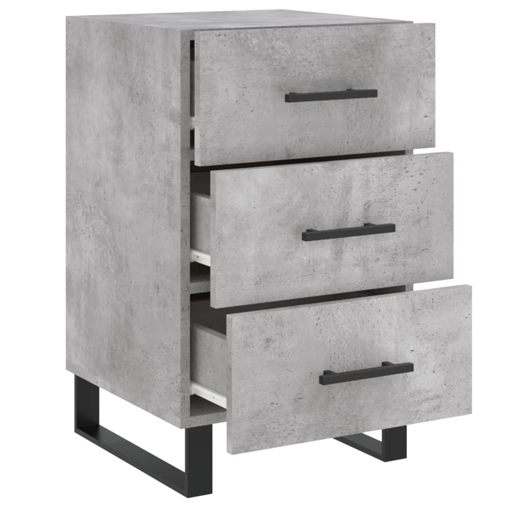 Table de chevet gris béton 40x40x66 cm bois d'ingénierie - XIOS