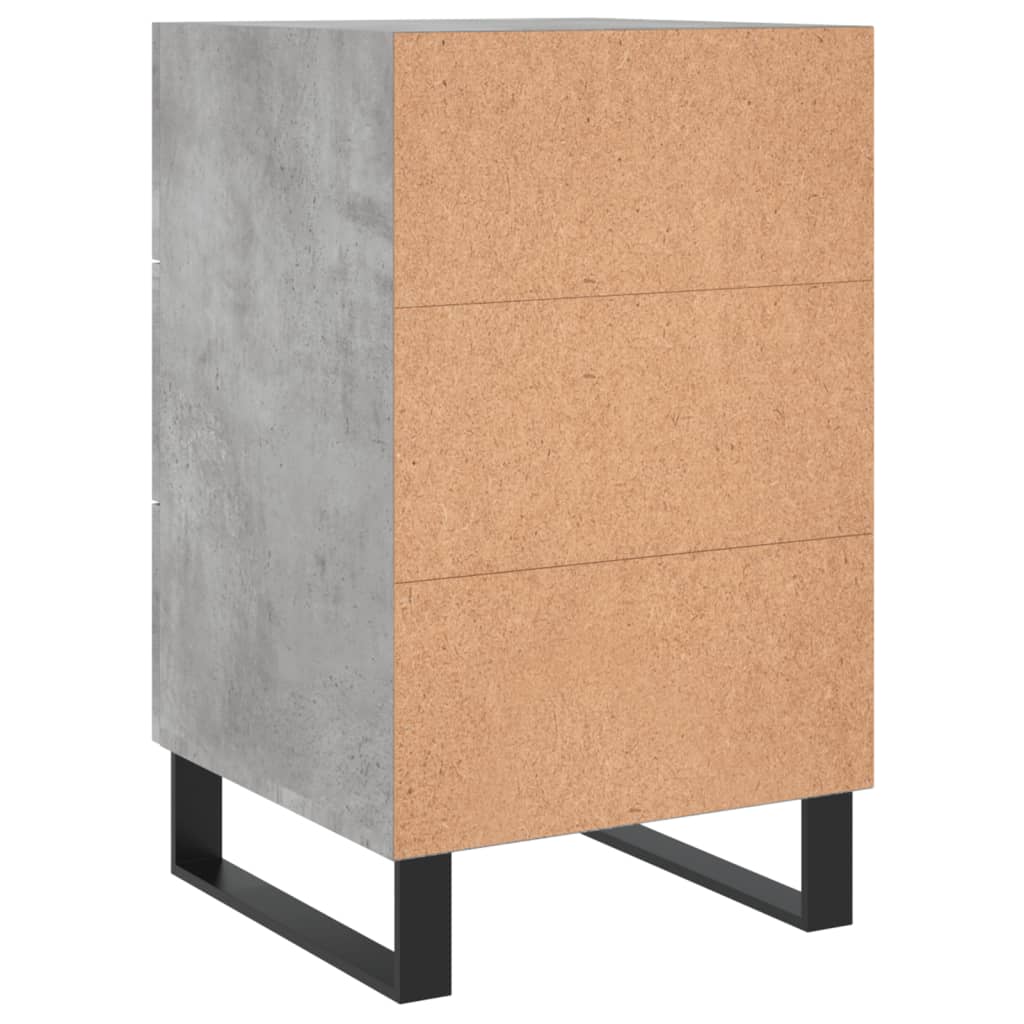 Table de chevet gris béton 40x40x66 cm bois d'ingénierie - XIOS