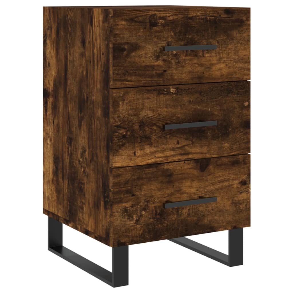 Table de chevet chêne fumé 40x40x66 cm bois d'ingénierie - XIOS