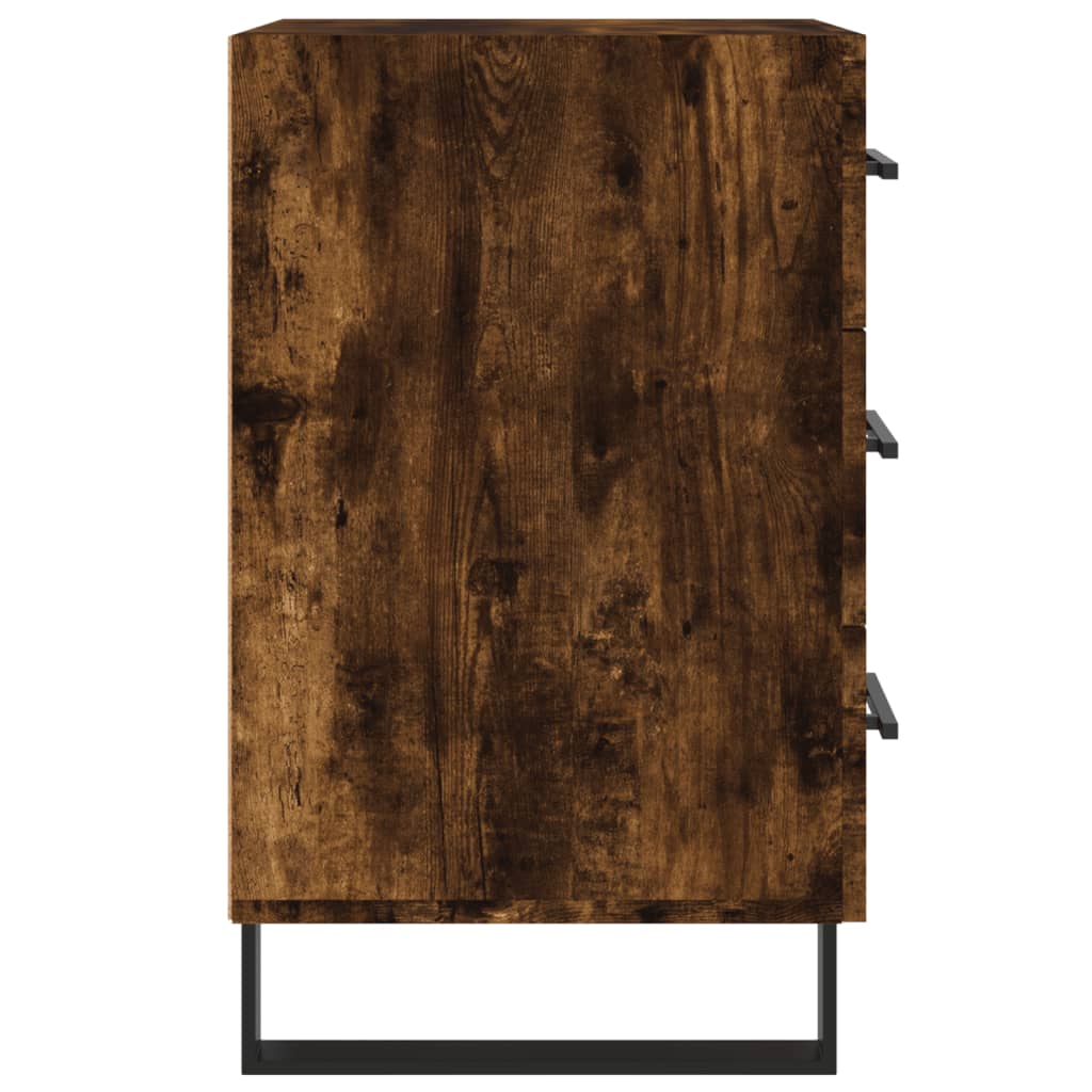 Table de chevet chêne fumé 40x40x66 cm bois d'ingénierie - XIOS