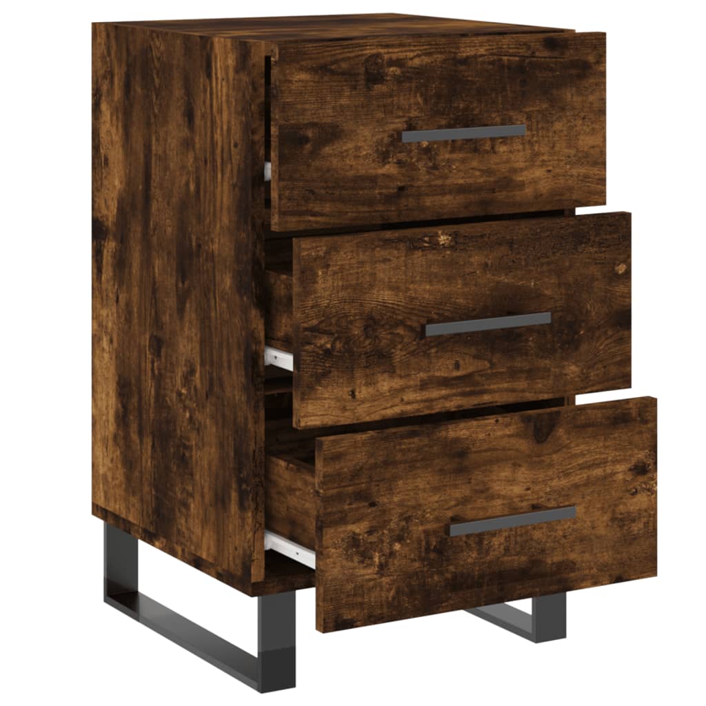 Table de chevet chêne fumé 40x40x66 cm bois d'ingénierie - XIOS