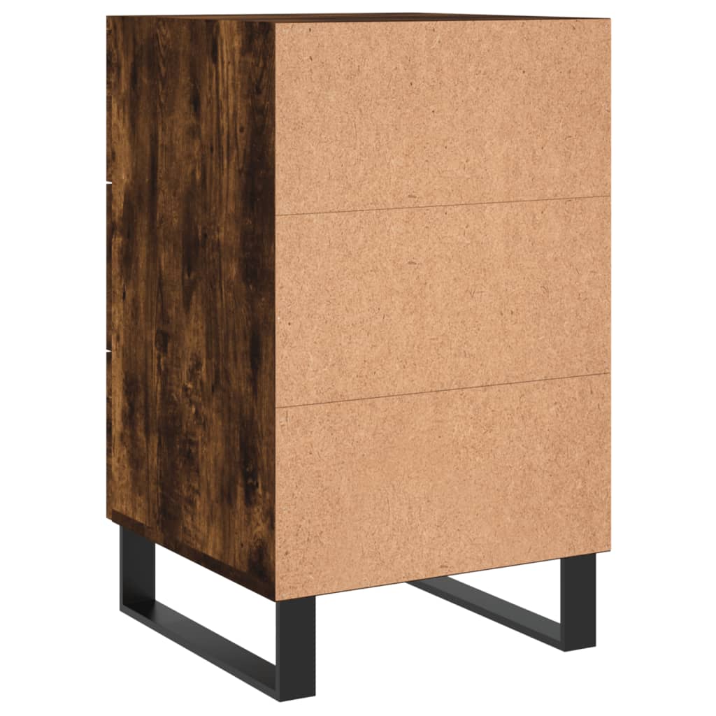 Table de chevet chêne fumé 40x40x66 cm bois d'ingénierie - XIOS