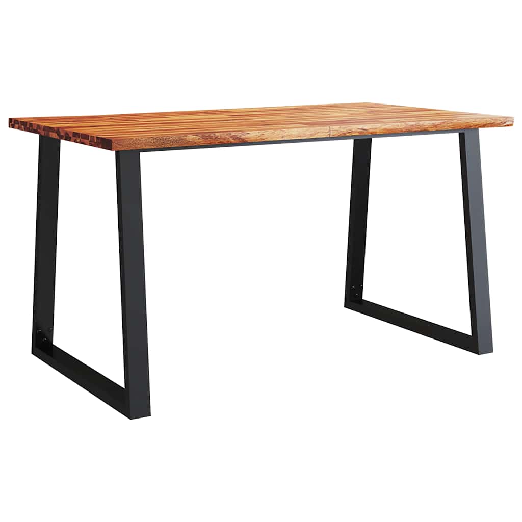 Table à manger 140x80x75 cm bois d'acacia solide à bord vif - XIOS