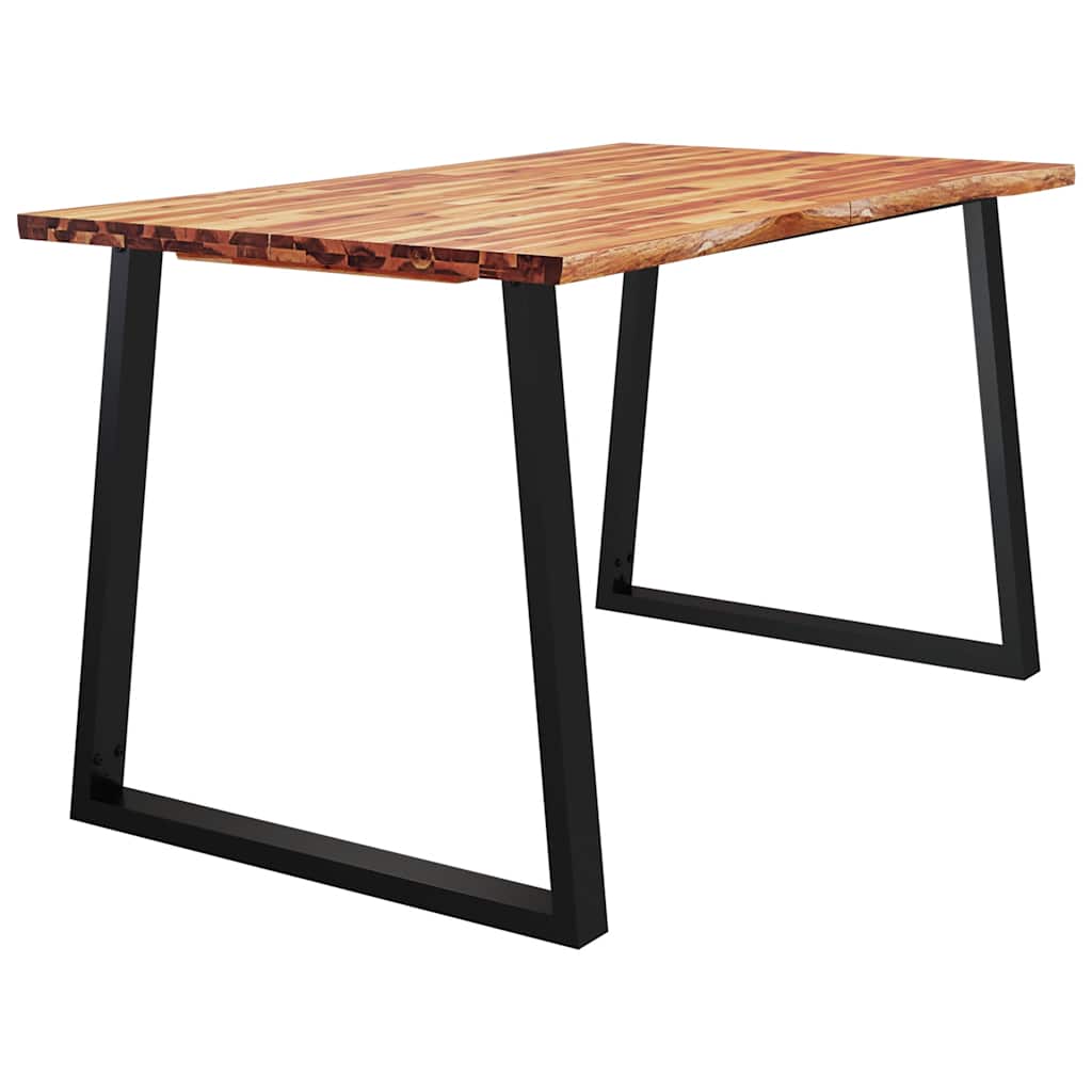 Table à manger 140x80x75 cm bois d'acacia solide à bord vif - XIOS