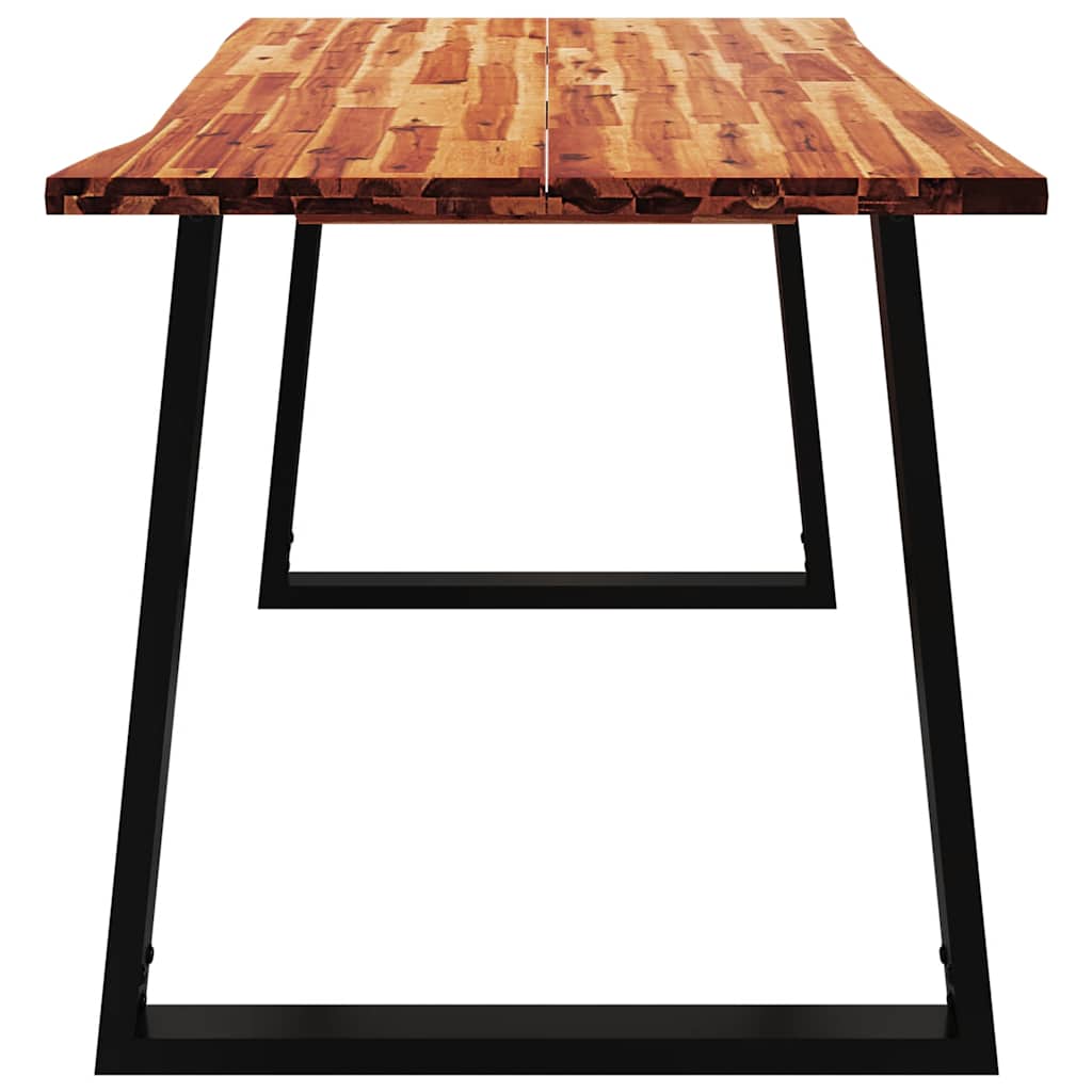 Table à manger 140x80x75 cm bois d'acacia solide à bord vif - XIOS
