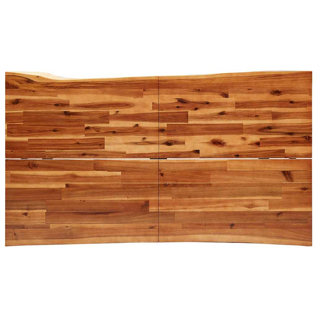 Table à manger 140x80x75 cm bois d'acacia solide à bord vif - XIOS