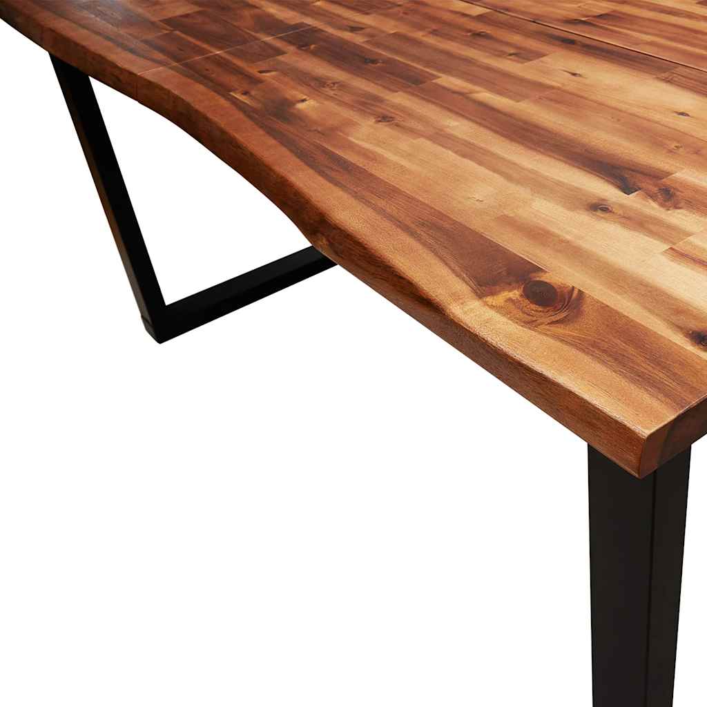 Table à manger 140x80x75 cm bois d'acacia solide à bord vif - XIOS