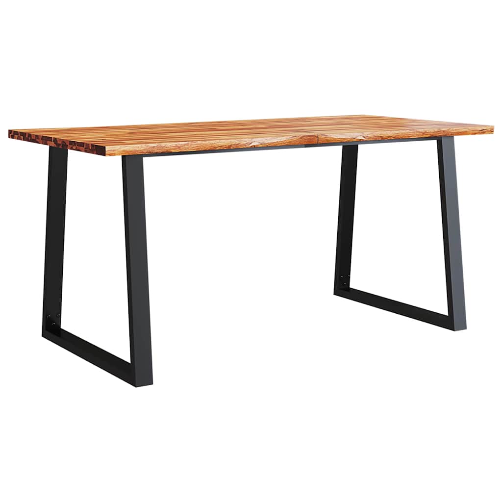 Table à manger 160x80x75 cm bois d'acacia solide à bord vif - XIOS