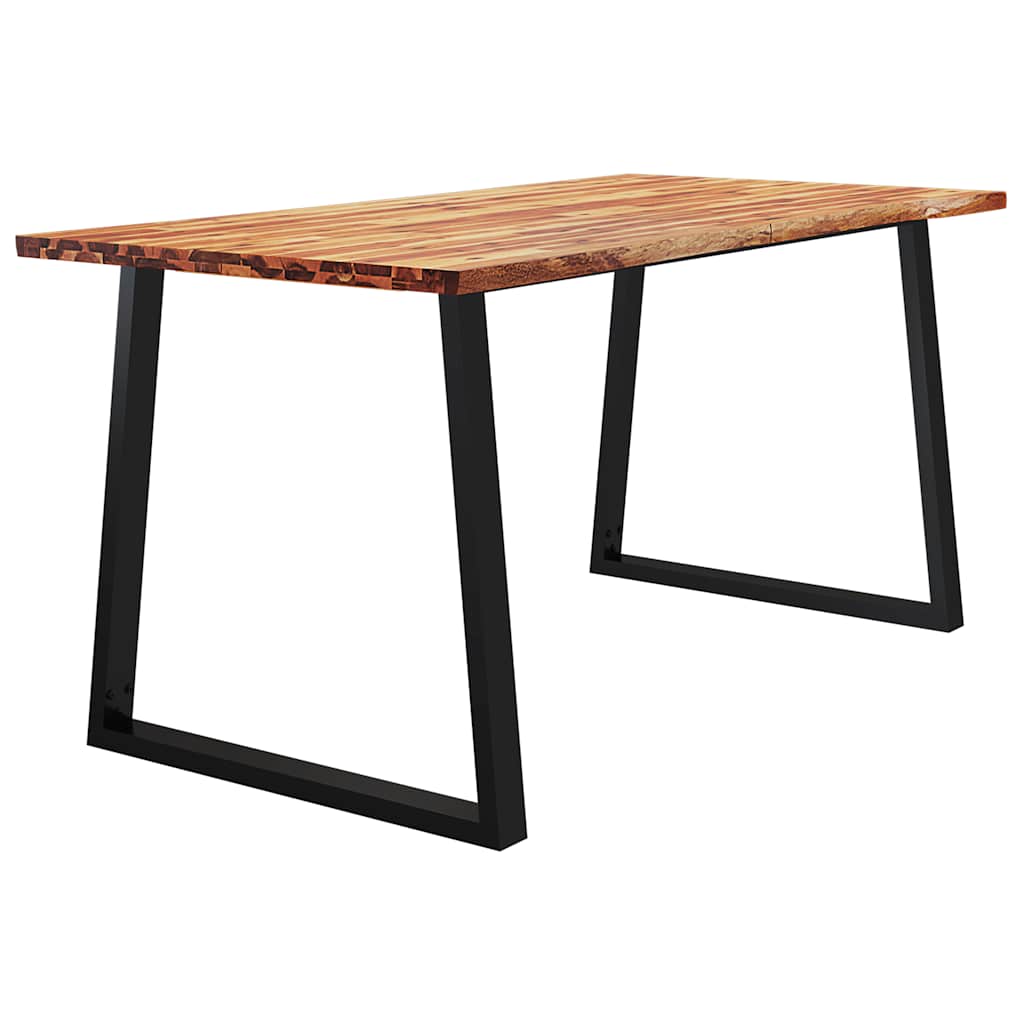 Table à manger 160x80x75 cm bois d'acacia solide à bord vif - XIOS