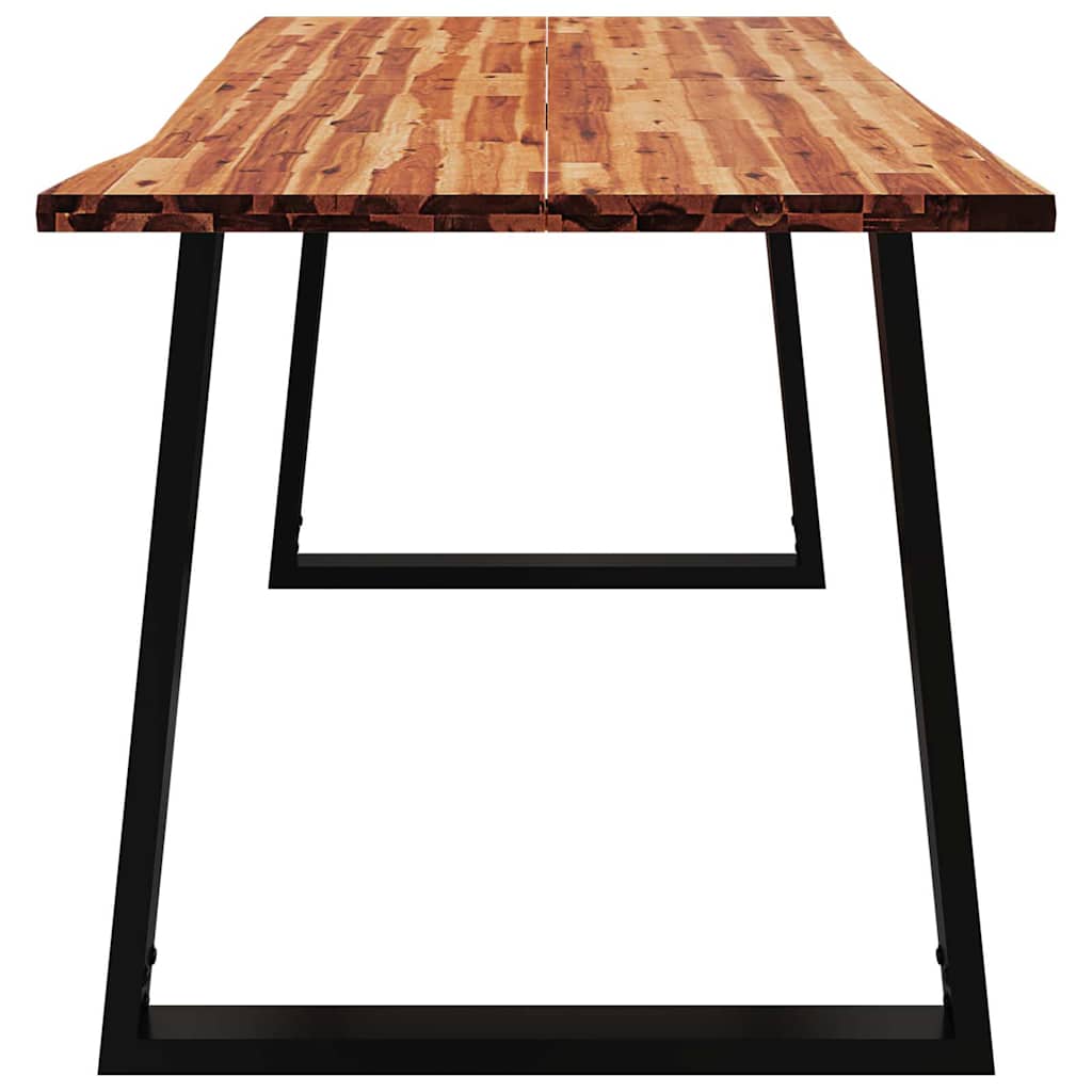Table à manger 160x80x75 cm bois d'acacia solide à bord vif - XIOS