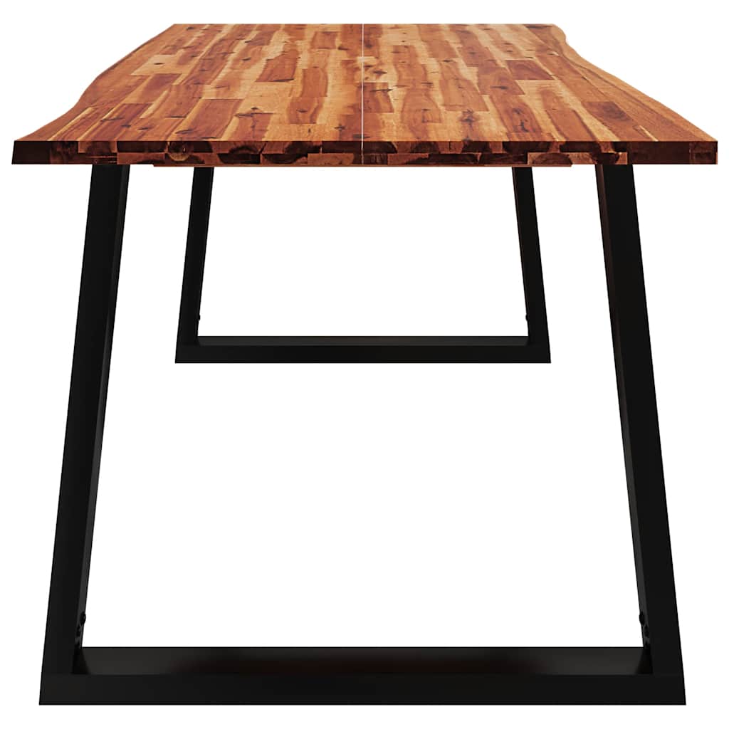Table à manger 180x90x75 cm bois d'acacia solide à bord vif - XIOS