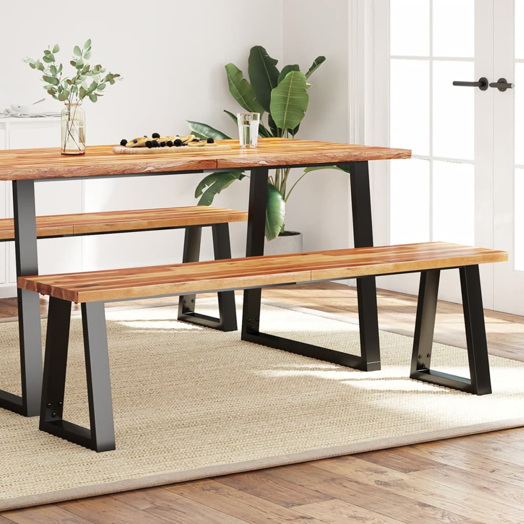 Banc avec bord vivant 160 cm bois d'acacia massif - XIOS