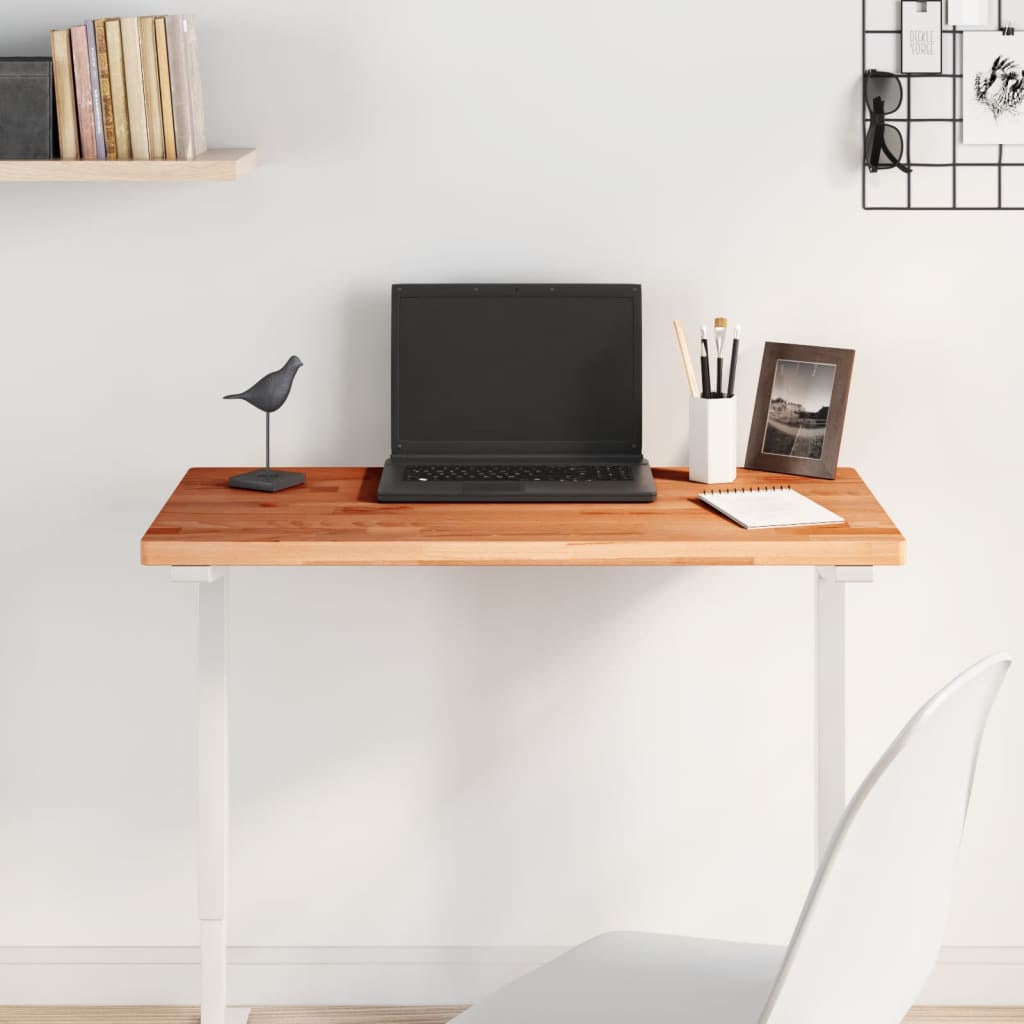 Dessus de table 80x40x2,5 cm rectangulaire bois massif de hêtre - XIOS