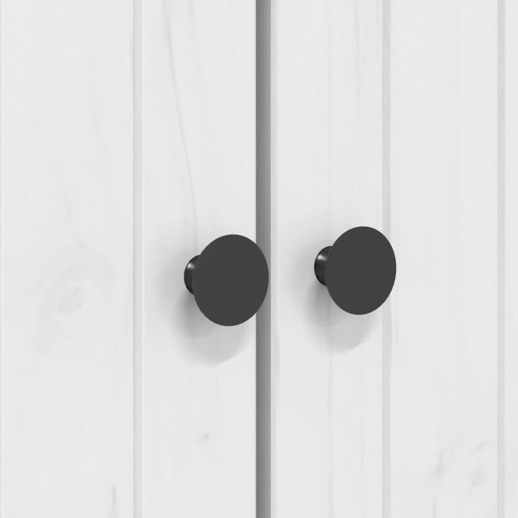 Bibliothèque BODO blanc and marron 82x40x173 cm bois massif pin - XIOS