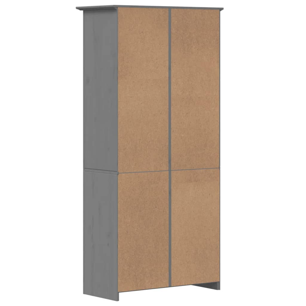 Bibliothèque BODO gris 82x40x173 cm bois de pin massif - XIOS