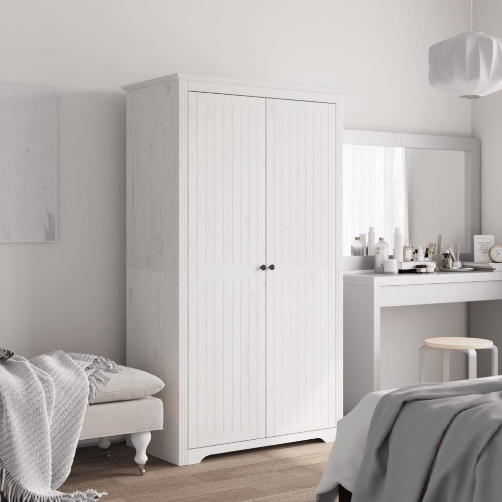 Garde-robe BODO blanc 99x53,5x173 cm bois massif de pin - XIOS