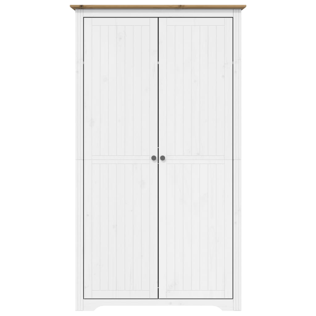 Garde-robe BODO blanc marron 99x53,5x173 cm bois massif de pin - XIOS
