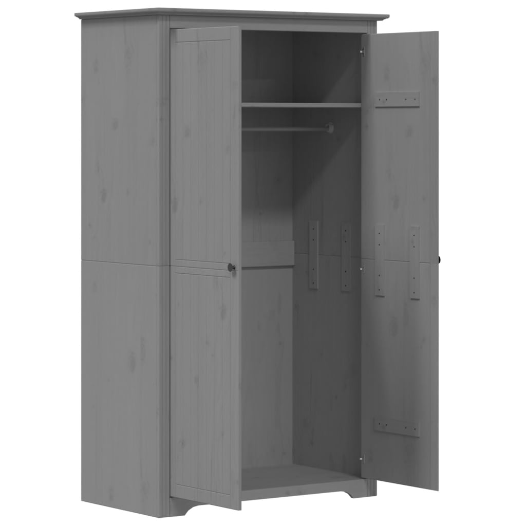 Garde-robe BODO gris 99x53,5x173 cm bois massif de pin - XIOS