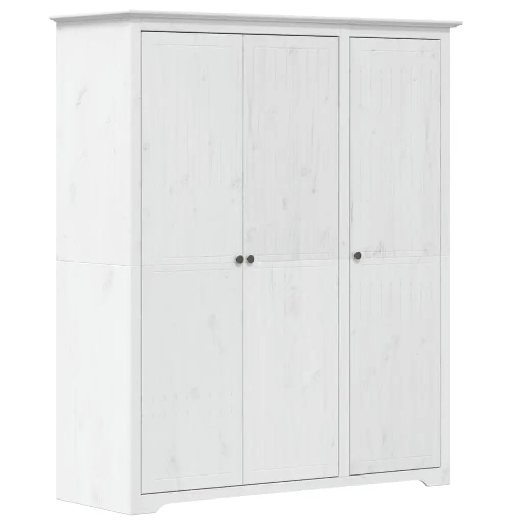 Garde-robe BODO blanc 146x53,5x173 cm bois massif de pin - XIOS