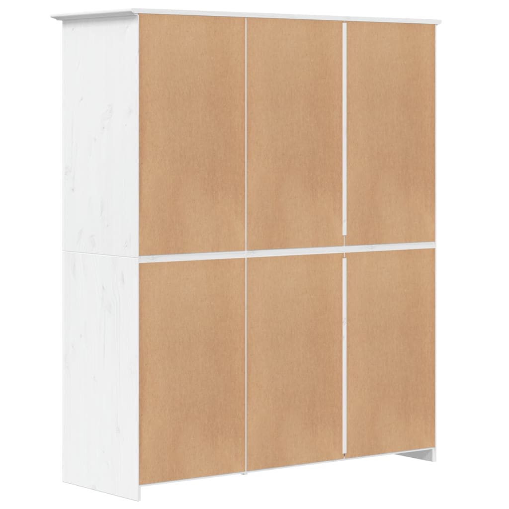 Garde-robe BODO blanc 146x53,5x173 cm bois massif de pin - XIOS
