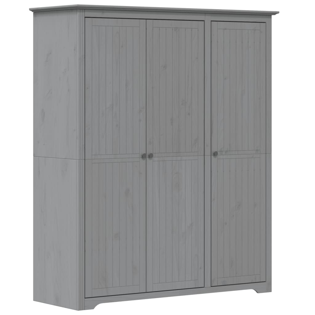 Garde-robe BODO gris 146x53,5x173 cm bois massif de pin - XIOS