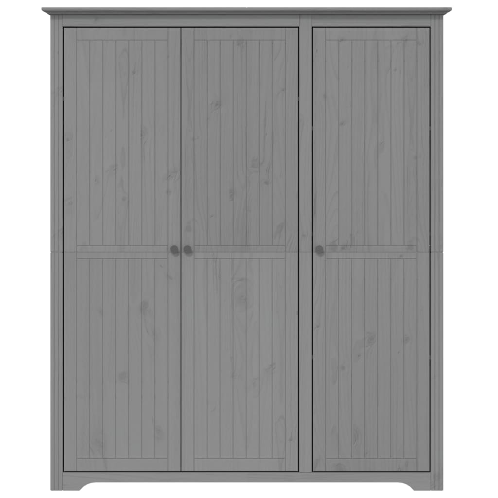 Garde-robe BODO gris 146x53,5x173 cm bois massif de pin - XIOS