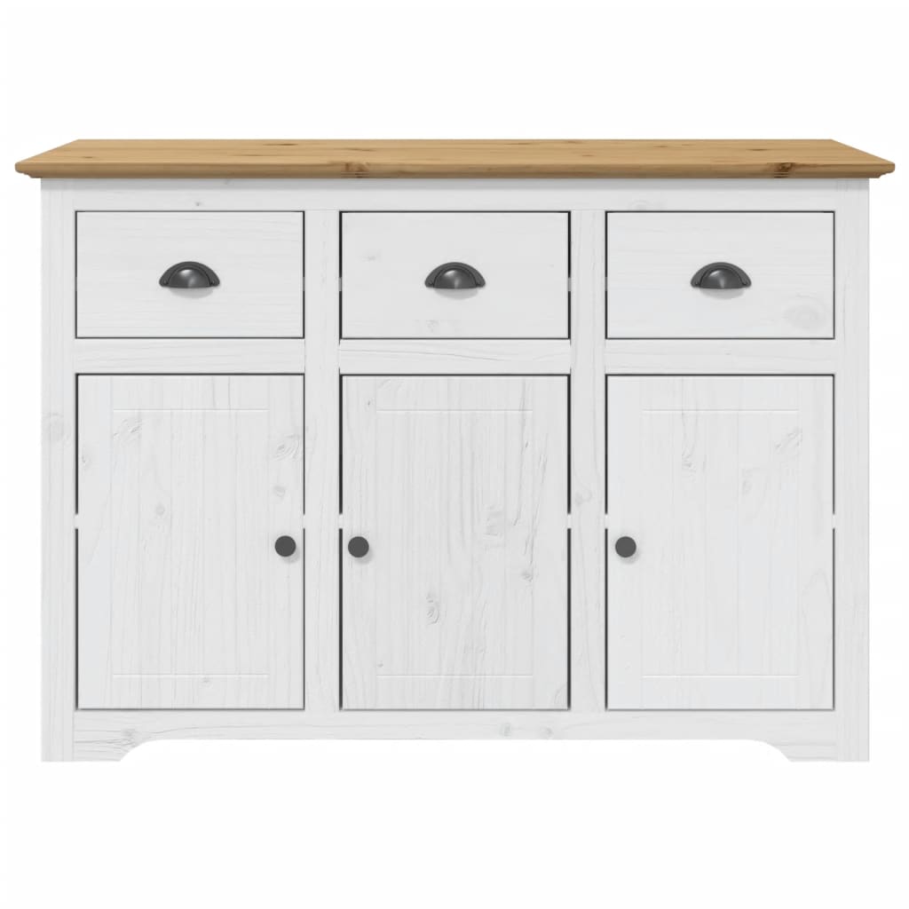 Buffet BODO blanc et marron 115,5x44x80 cm bois massif de pin - XIOS