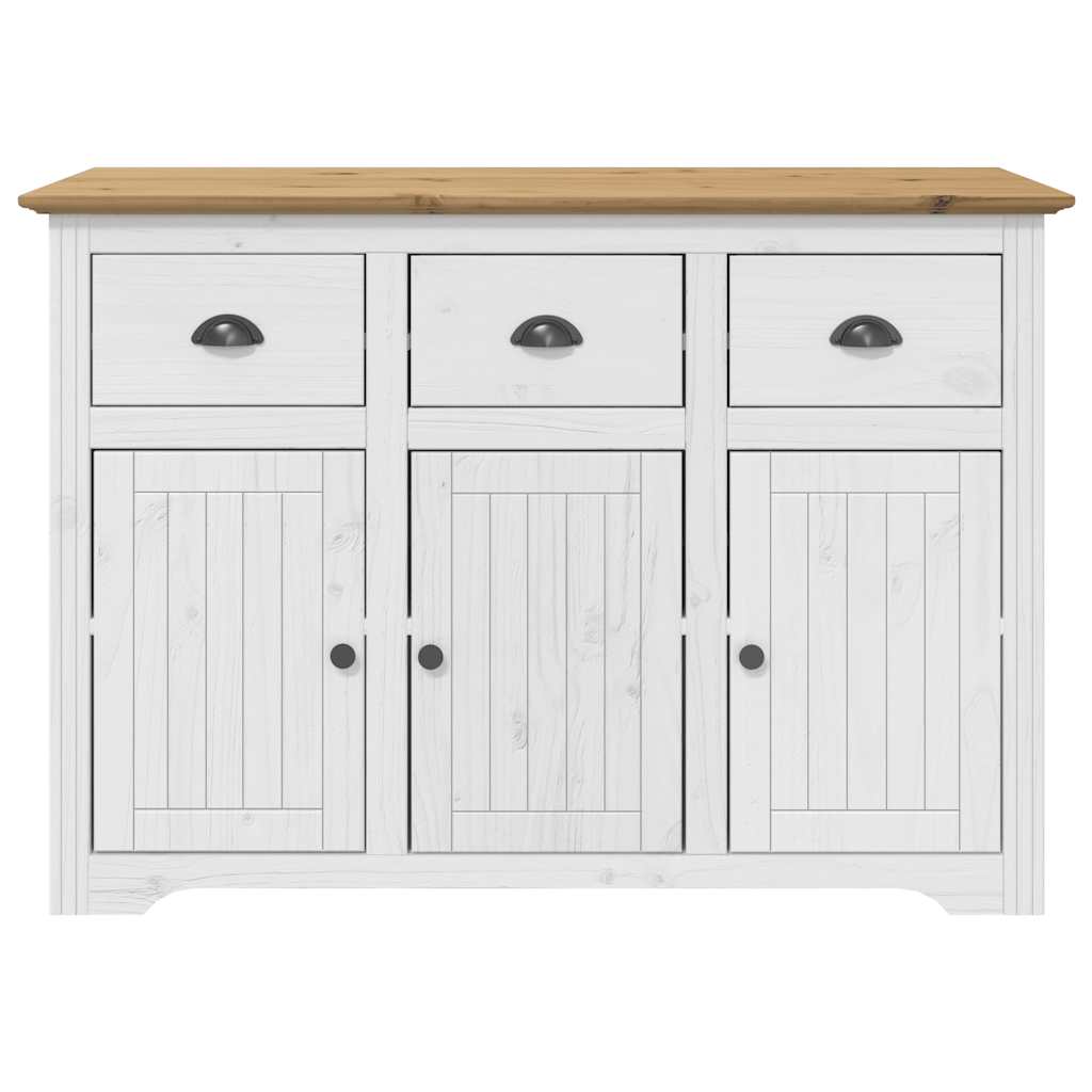Buffet BODO blanc et marron 115,5x44x80 cm bois massif de pin - XIOS