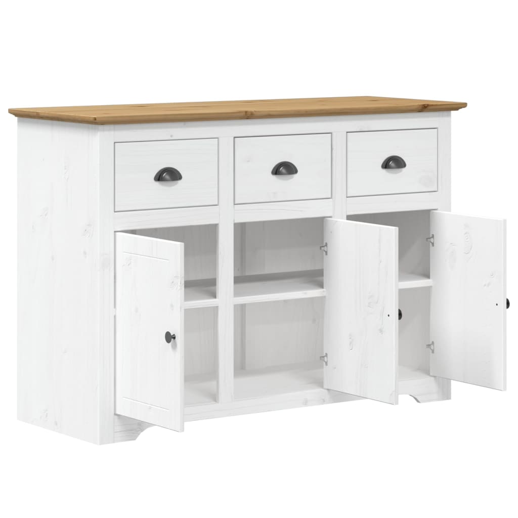 Buffet BODO blanc et marron 115,5x44x80 cm bois massif de pin - XIOS