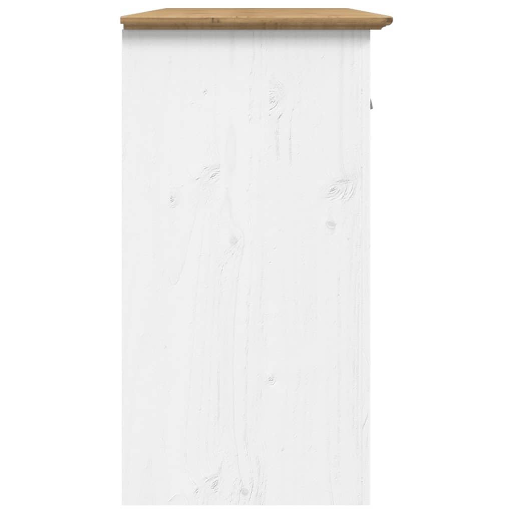 Buffet BODO blanc et marron 115,5x44x80 cm bois massif de pin - XIOS