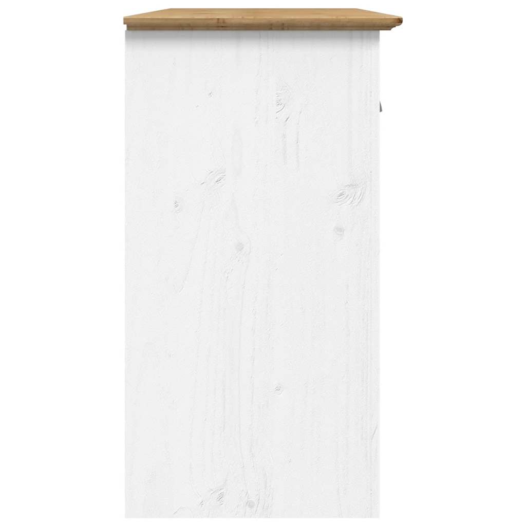 Buffet BODO blanc et marron 115,5x44x80 cm bois massif de pin - XIOS