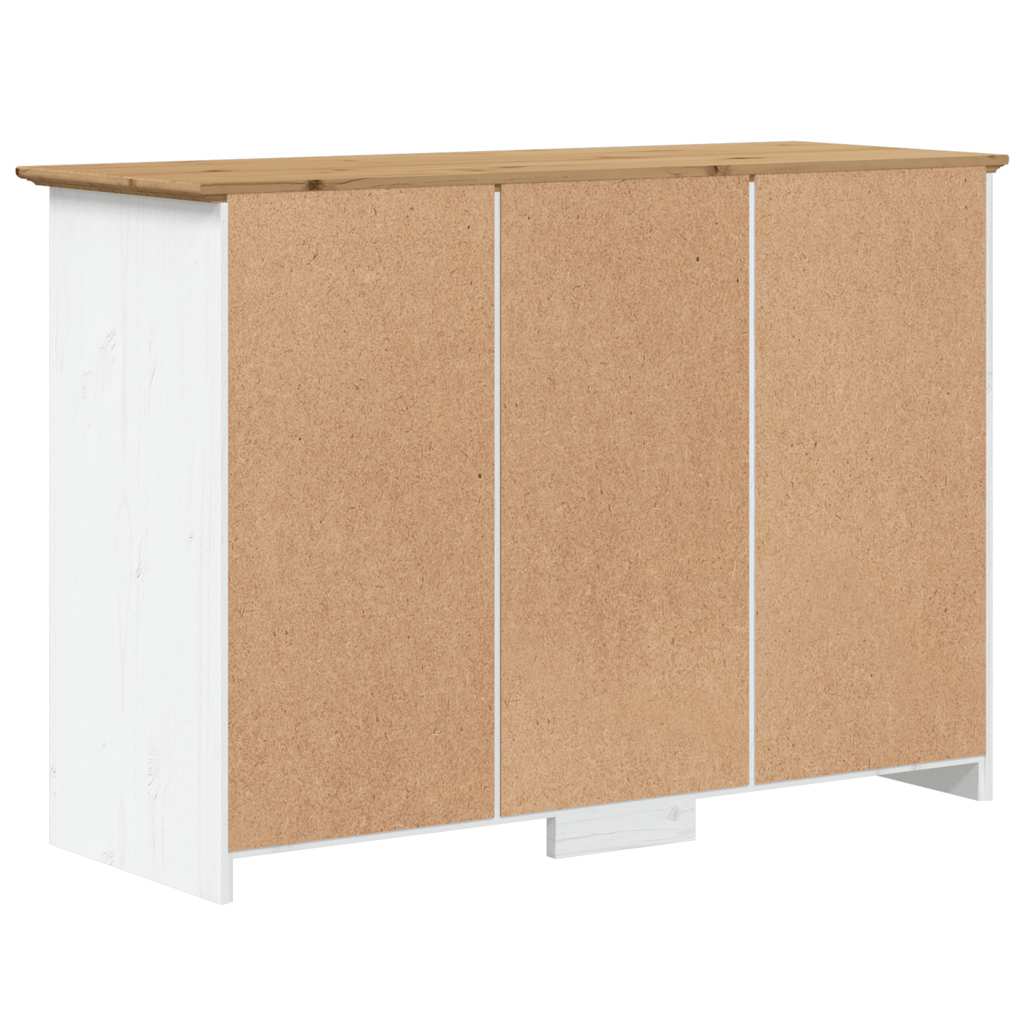 Buffet BODO blanc et marron 115,5x44x80 cm bois massif de pin - XIOS