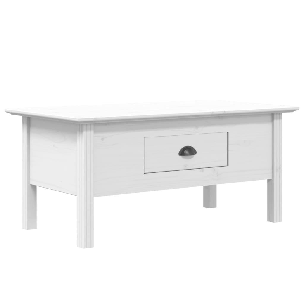 Table basse BODO blanc 100x55x46 cm bois de pin massif - XIOS