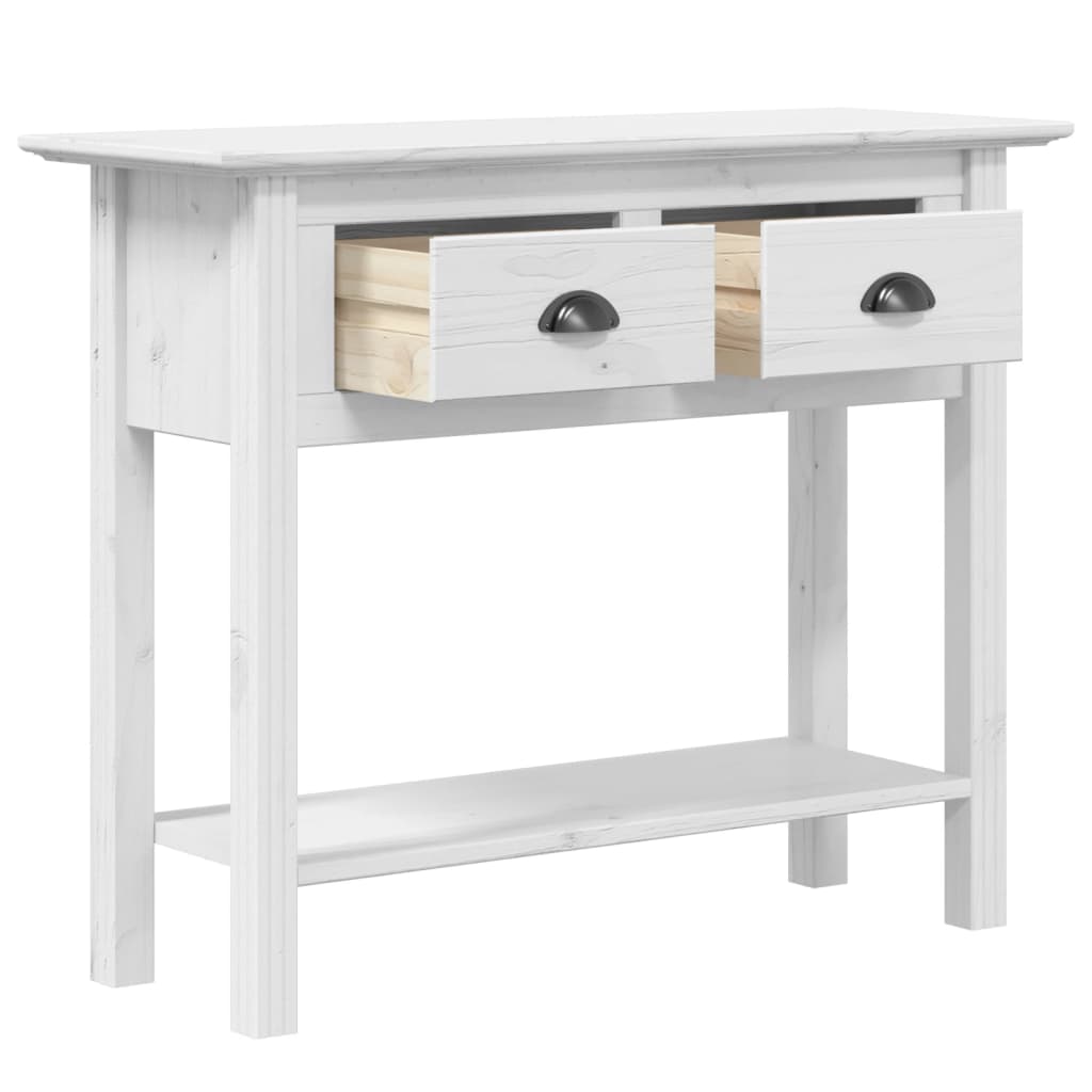 Table console BODO blanc 91x35x74 cm bois de pin massif - XIOS