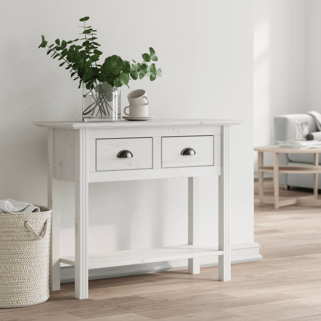 Table console BODO blanc 91x35x74 cm bois de pin massif - XIOS