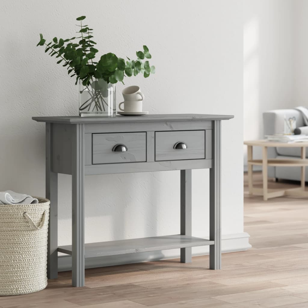 Table console BODO gris 91x35x74 cm bois de pin massif - XIOS