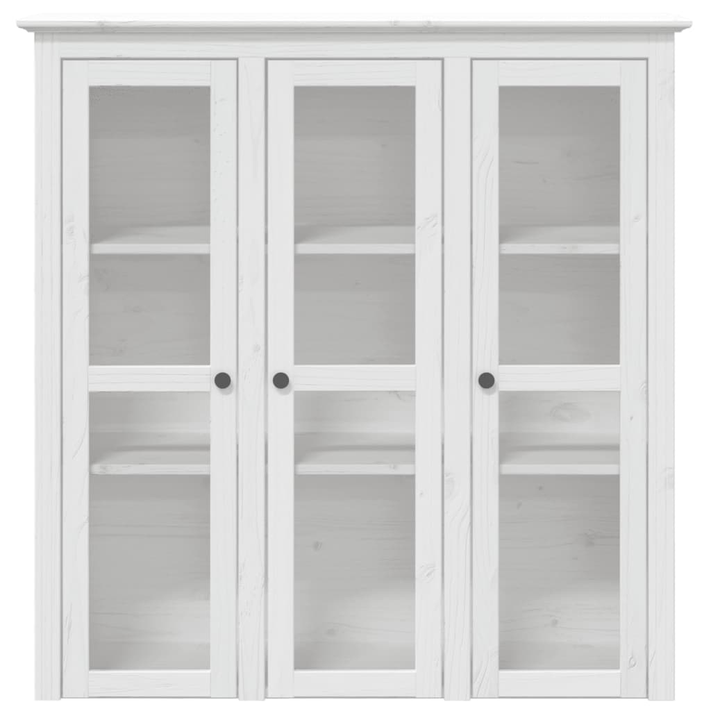 Armoire avec portes vitrées BODO blanc bois de pin massif - XIOS