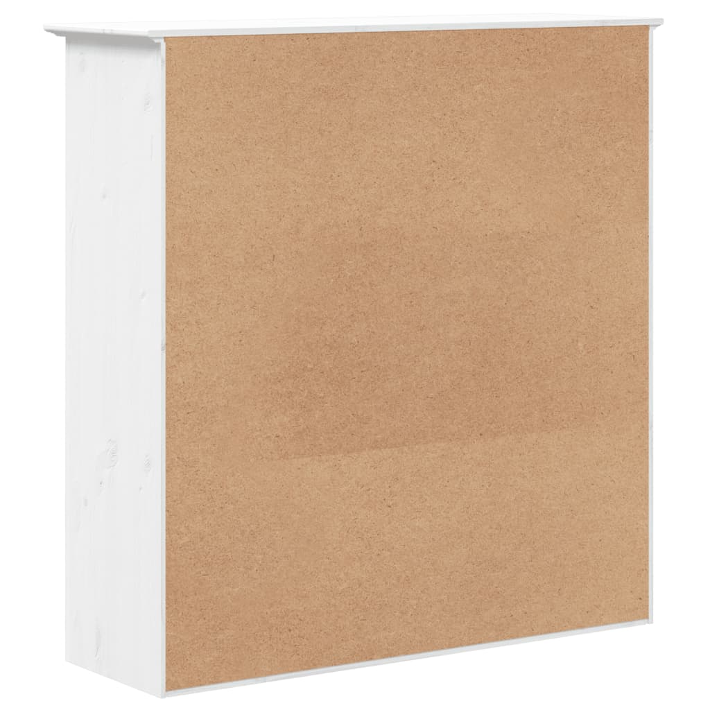 Armoire avec portes vitrées BODO blanc bois de pin massif - XIOS