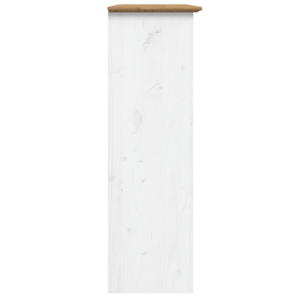 Armoire avec portes vitrées BODO blanc marron bois pin massif - XIOS