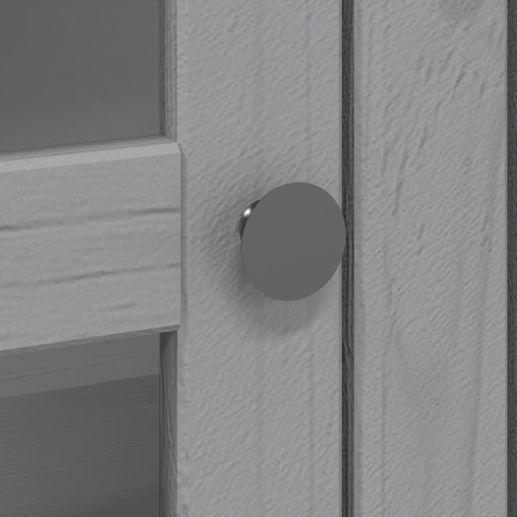 Armoire avec portes vitrées BODO gris bois de pin massif - XIOS